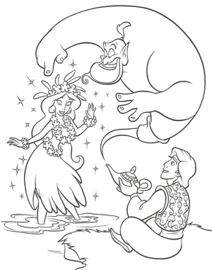 Página para Colorir Aladdin da Disney