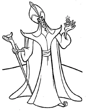 Página para Colorir Jafar de Aladdin