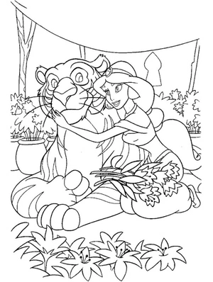 Página para Colorir Página para Colorir do Aladdin para Imprimir para Crianças