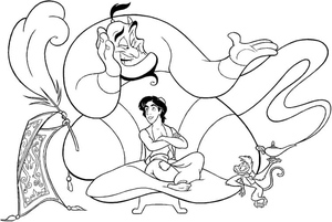 Página para Colorir do Aladdin para Imprimir