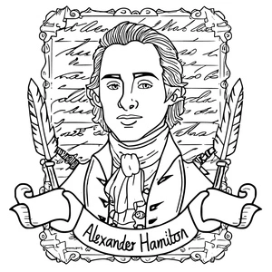Página para Colorir Página para Colorir Alexander Hamilton