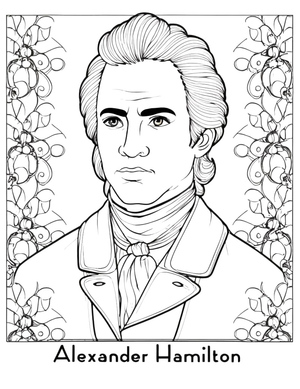 Página para Colorir de Alexander Hamilton