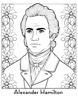 Página para Colorir Página para Colorir de Alexander Hamilton