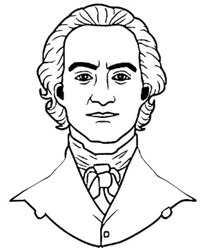 Página para Colorir Foto de Alexander Hamilton