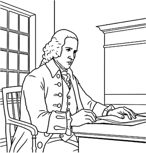 Página para Colorir Página para Colorir do Alexander Hamilton para Imprimir