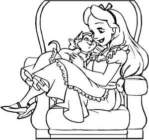 Página para Colorir Adorável Alice e Dinah