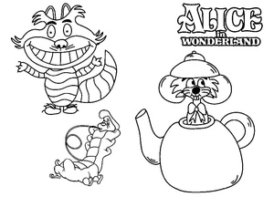 Página para Colorir Página de Colorir Grátis Alice no País das Maravilhas