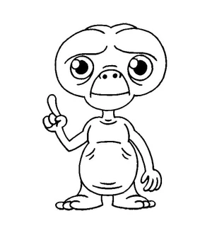 Página para Colorir Pequeno Extraterrestre Adorável