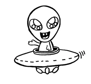 Página para Colorir Extraterrestre Fofo