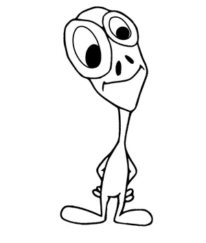 Página para Colorir Extraterrestre Curioso