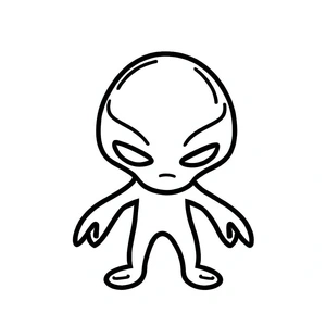 Página para Colorir Pequeno Extraterrestre