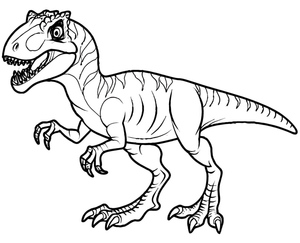 Página para Colorir de Allosaurus para Crianças