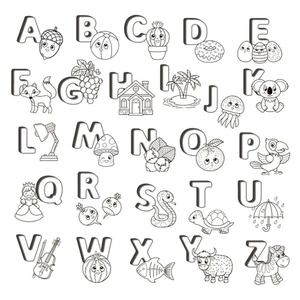 Página para Colorir Página de Colorir do Alfabeto com Letras de A a Z - Página 5