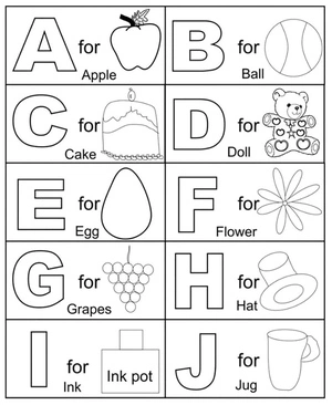Página para Colorir Página para Colorir do Alfabeto e Letra A