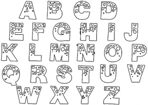 Página para Colorir Alfabeto com Letras A e Z - Folha 2