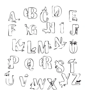 Página para Colorir Página para Colorir: Alfabeto e Letras A-Z - Folha 7