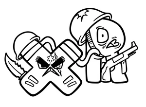 Página para Colorir Lendas do Alfabeto X e R