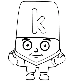 Página para Colorir Página para Colorir: Letra K do Alphablocks