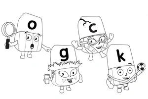 Página para Colorir Página de Colorir Alphablocks para Crianças