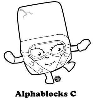 Página para Colorir Letra C Alphablocks