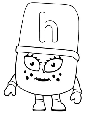 Página para Colorir Letra H Alphablocks