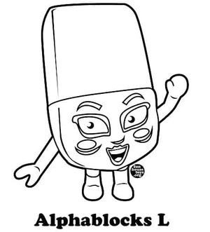 Página para Colorir Letra L Alphablocks