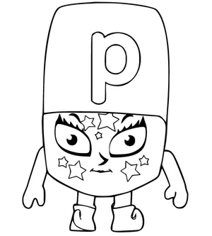Página para Colorir Letra P Alphablocks