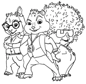 Página para Colorir Página de Colorir Temática do Alvin e os Esquilos Legal