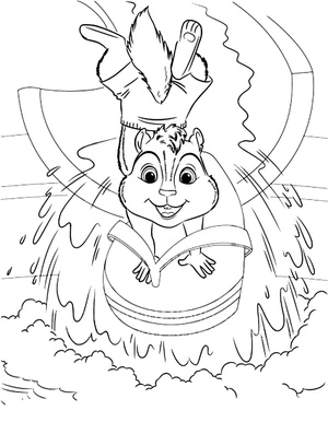 Página para Colorir Alvin Alegre