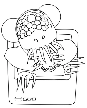 Página para Colorir Aventura Monstro com Amanda