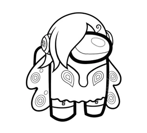 Página para Colorir Página para colorir skin anime de Among Us