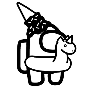 Among Us com Boia de Unicórnio