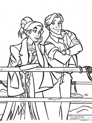 Página para Colorir Anastasia e Dimitri