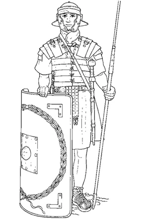 Página para Colorir Página para Colorir de um Soldado Romano