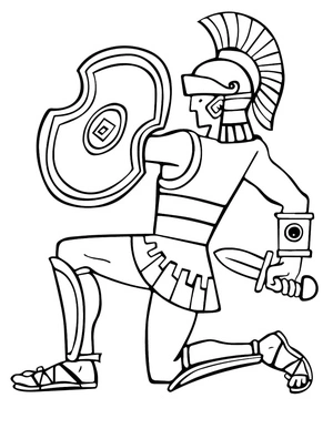 Página para Colorir Soldado Romano no Império
