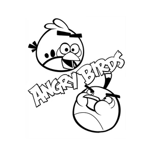 Dois Angry Birds voando, fácil página para colorir Angry Birds, imprimível grátis