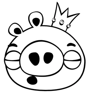 Rei Porco dormindo, fácil Angry Birds coloring page, free printable