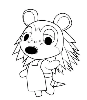 Página para Colorir Imagem para Colorir com Tema Animal Crossing