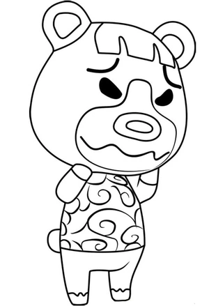 Página para Colorir JPG de Animal Crossing