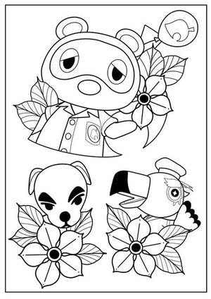 Desenho Contorno de Animal Crossing para Imprimir