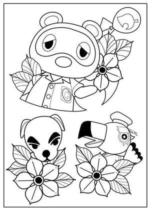 Página para Colorir Desenho Contorno de Animal Crossing para Imprimir