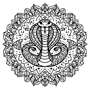 Página para Colorir Mandala Incrível da Serpente