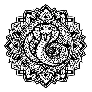 Página para Colorir Mandala da Serpente Maravilhosa