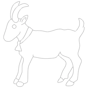 Cabra em contorno, fácil contorno de animais, página para colorir gratuita
