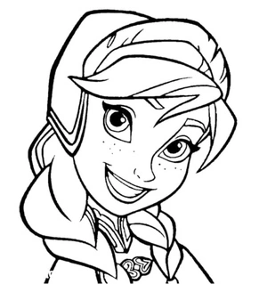 Página para Colorir Rosto Feliz da Anna