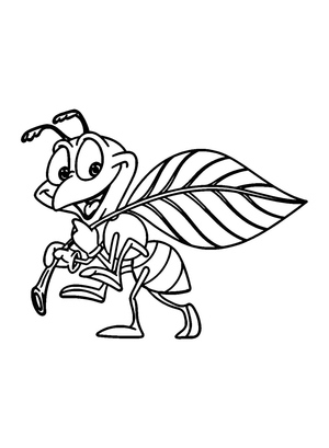 Formiga se Divertindo com uma Folha