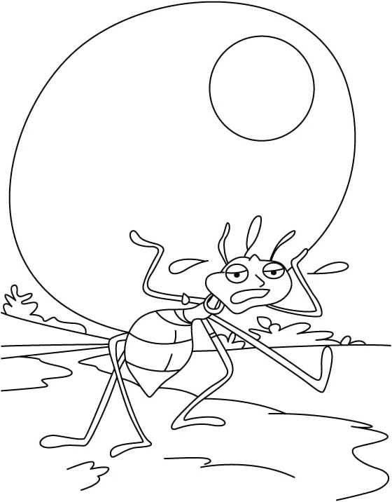 Página para Colorir Formiga Cansada