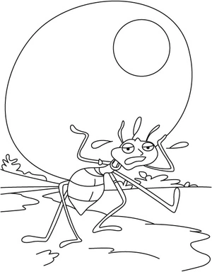 Página para Colorir Formiga Cansada