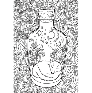 Página para Colorir Ilustração de Relaxamento