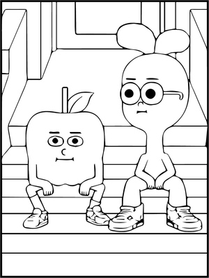 Página para Colorir de Apple and Onion